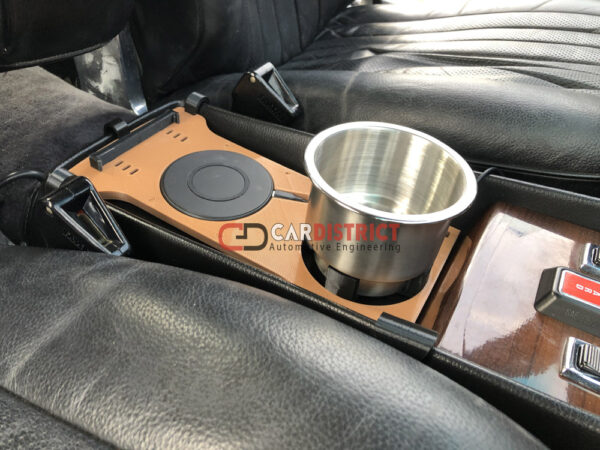 BEIGE Mercedes-Benz R107 SL C107 SLC Cup Holder Wireless Phone Charger - Image 7