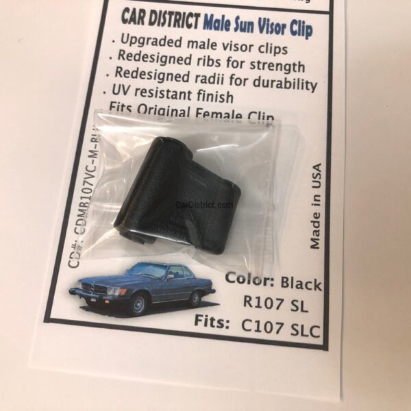 BLACK Sun Visor Clip Male R107 SL C107 SLC 350 450 380 560 Mercedes-Benz - Image 5