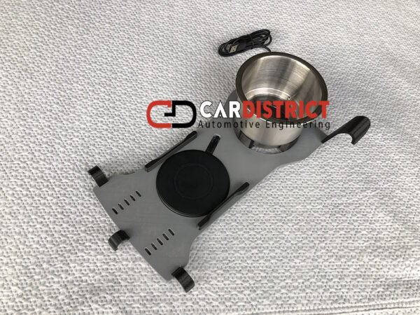 GRAY Mercedes-Benz R107 SL C107 SLC Cup Holder Wireless Phone Charger - Image 7