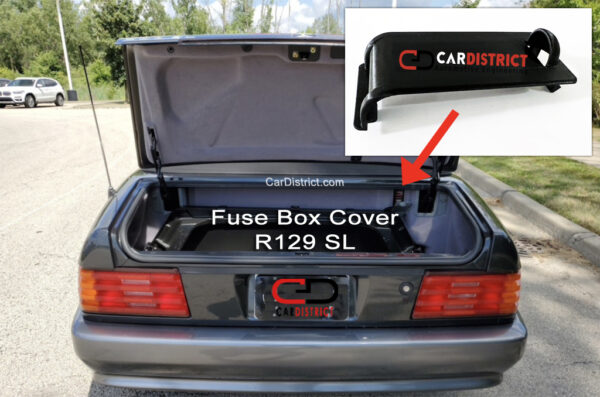 R129 Black Trunk Fuse Box Cover 500SL 320SL 600SL Mercedes-Benz Car District