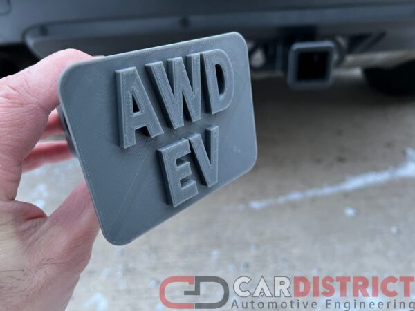 AWD EV Hitch Cover Electric Vehicle Car Tesla Model S 3 Y Mach-e ID4 VW XC40 e-tron F-150 lightning Hybrid Hummer 4x4 Text Tow Ring Plug