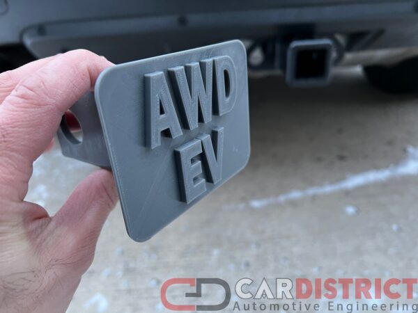 AWD EV Hitch Cover Electric Vehicle Car Tesla Model S 3 Y Mach-e ID4 VW XC40 e-tron F-150 lightning Hybrid Hummer 4x4 Text Tow Ring Plug