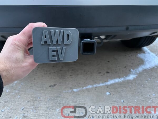 AWD EV Hitch Cover Electric Vehicle Car Tesla Model S 3 Y Mach-e ID4 VW XC40 e-tron F-150 lightning Hybrid Hummer 4x4 Text Tow Ring Plug