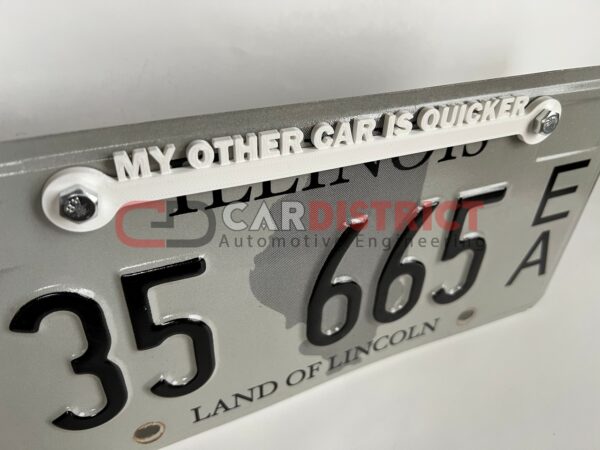 My Other Car is Quicker LICENSE PLATE FRAME custom text