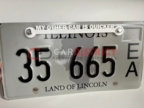 My Other Car is Quicker LICENSE PLATE FRAME custom text