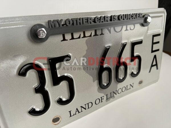 My Other Car is Quicker LICENSE PLATE FRAME custom text